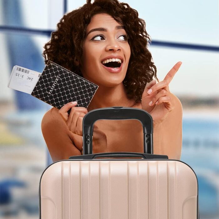 Набір валіз Flight Knight Premium (S, M, L) з ABS-пластику, TSA-замком та USB-портом, 8 коліс-спінерів, колір Секвойя