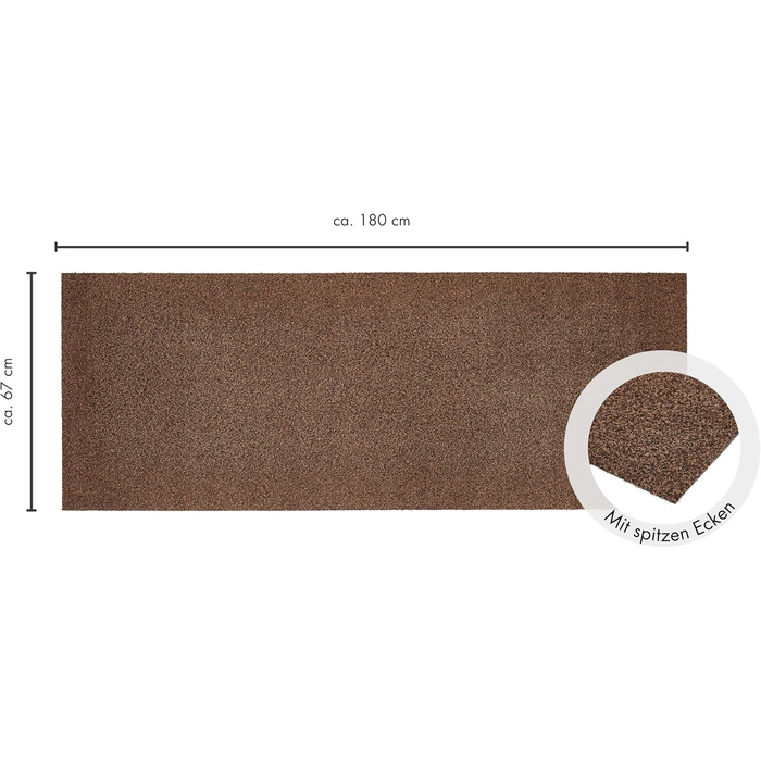 Килимок для дому Samson Sauberlauf, 40x60 см, бежевий (Braun), для внутрішнього та зовнішнього використання, миючий, з антиковзким покриттям