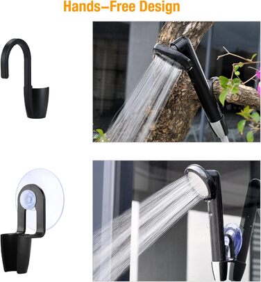 Asstikoo Portable Camping Shower, Camping Shower with Rechargeable Battery, Compact Rechargeable Electric Pump Shower Head for Camping, Pet Cleaning, Beach Washing, Hiking and Travel