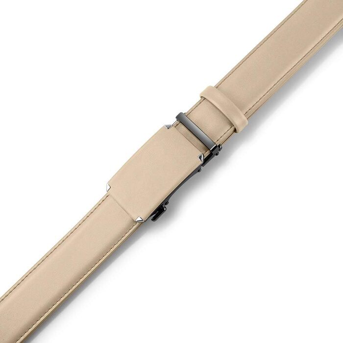 Чоловічий шкіряний ремінь DOOPAI 115 см, регульований розмір, бежевий колір