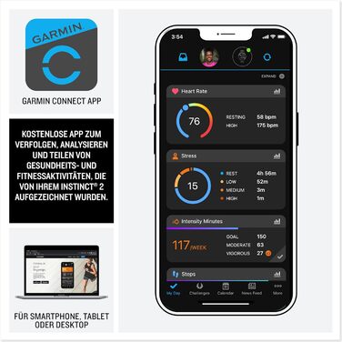 Розумний годинник Garmin Instinct 2 Solar Tactical (50 мм, Чорний) – GPS, 40+ спортивних функцій, аналіз сну