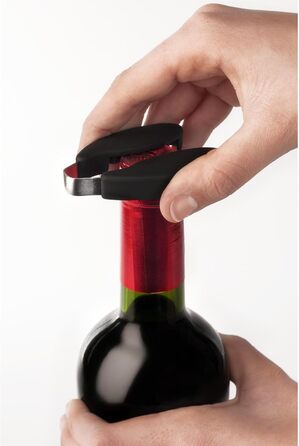 ARCOS Corkscrew Manual with ABS Housing and Zinc Alloy Handle - Versatile Bottle Opener with Foil Cutter, Effortless Cork Removal - Black and Silver. Toscana Series