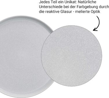 Набір посуду BUTLERS Atlantis для 4 осіб (12 предметів) | Тарілки, миски, чашки | Кераміка, сірий колір, стиль бохо, безпечно для мікрохвильовки та посудомийної машини