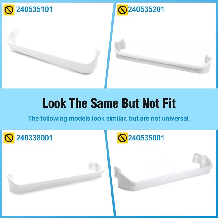 Improved 240534701 Door Shelf Rail Bar Compatible with Frigidaire or Kenmore Refrigerator Door Rail Rod Replacement 948952, AP3214631, PS734936 Frigidaire Replacement Parts for Shelf Door