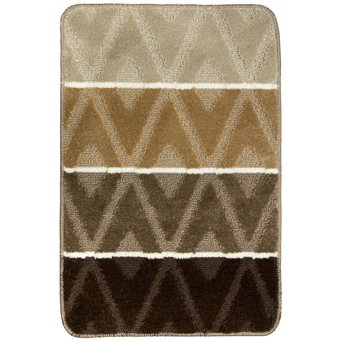 Набір антиковзаних килимків у ванну PALMA (3 шт.) з ромбами, бежево-коричневий