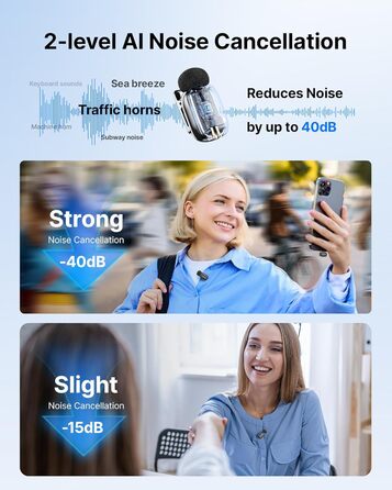 BOYA MINI 2: Портативний мікрофон з USB-C, 48kHz/24Bit, 100м, 30год, для iPhone, Android, Vlogging, YouTube, інтерв'ю (Space Silver)