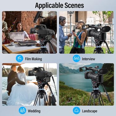 Штатив SIRUI AM-15S з плавним голівкою: професійний штатив/відеоштатив/трипод для камер, максимальне навантаження 10 кг