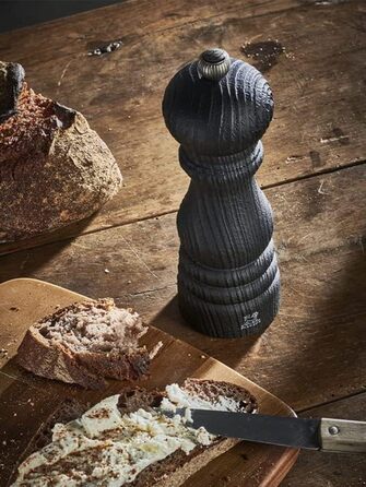 Перецьмолка Peugeot Bistro 10 см, графіт, класичне регулювання, дерево, сертифікат PEFC, з чорним перцем