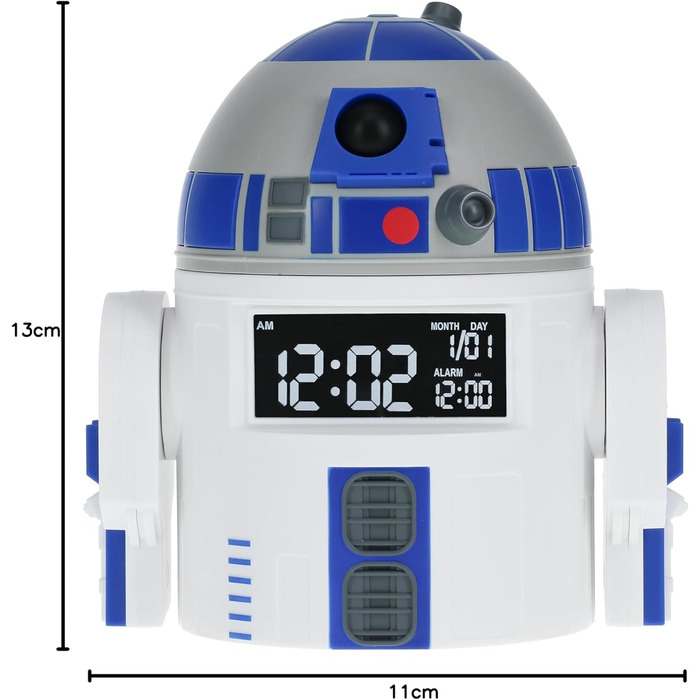 R2D2 Alarm Clock - Officially Licensed Star Wars Merchandise, with R2D2 sounds, perfect decoration for Star Wars fans with an alarm timer, powered by USB