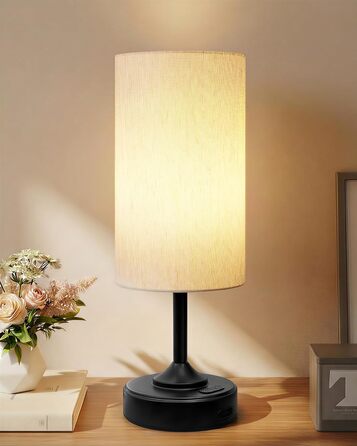 Світлодіодна настільна лампа EZVALO з сенсорним димером, акумуляторна (4000mAh), USB-C, тепле світло 2700K, чорна - 1 шт.