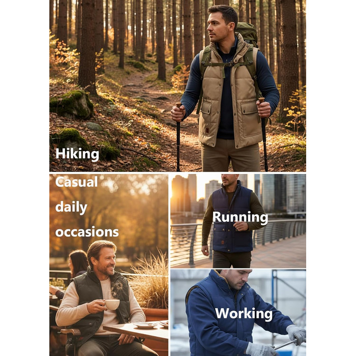 Чоловіча жилетка VtuAOL для зими, тепла флісова жилетка, Outdoor, армійсько-зелений (M)