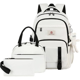 Шкільний рюкзак для підлітків, дівчаток, студентів. Великий, 39.6 см (15.6 дюймів), відділення для ноутбука, антикрадійний, бежевий