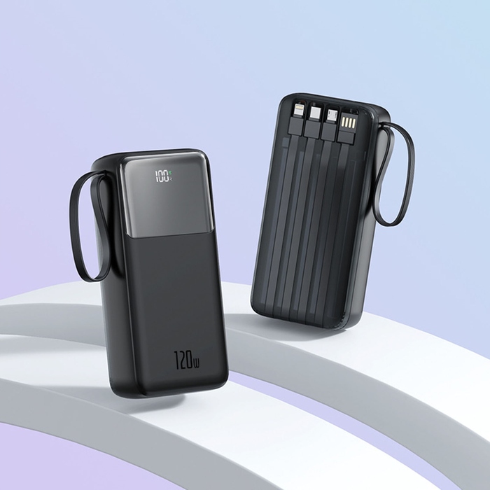 Потужний павербанк 50 000 мАг з підтримкою Quick Charge та Power Delivery 120 Вт, чорний