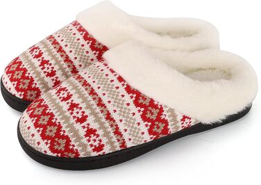 Тапочки жіночі зимові теплі з підкладкою з Memory Foam, плюшеві, м'які, антиковзні (42/43 EU, Червоні)