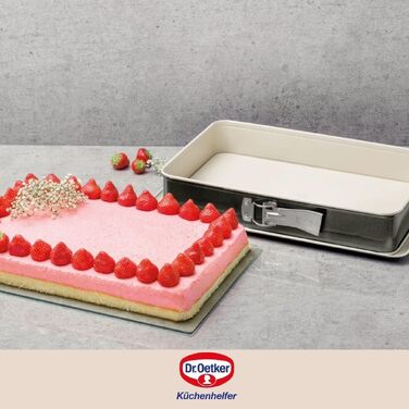 Форма для випічки Dr. Oetker прямокутна роз'ємна 38 см з антипригарним покриттям, захистом від протікання, до 230°C (кремовий/антрацит)