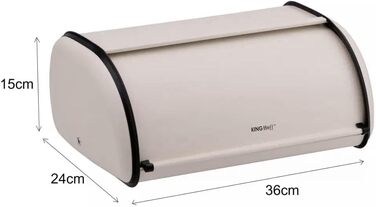 KING HOFF Контейнер для хліба та продуктів, сталевий, чорний (Beige Klein)