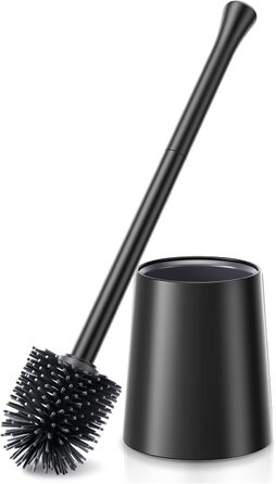 Набір для чищення унітазу HAMITOR з силіконової щітки, підставка та очищувач для краю унітазу. Набір для ванної кімнати, 1 шт., чорний
