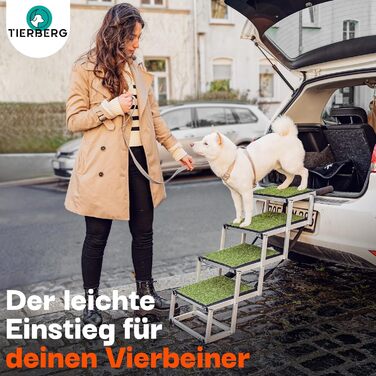 Сходинки для собак у машину, дім, на вулицю, складні - з штучним газоном, до 70 кг, 67 см
