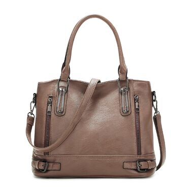 Сумка жіноча VINBAGGE PU шкіра, шопер, вінтажний стиль, для офісу та на кожен день (кава)