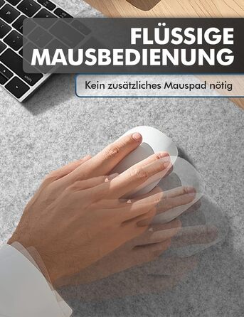 Підкладка для столу з фетру, 100x40 см, сіра. Захист столу для офісу та дому. Нековзна килимок для робочого столу.