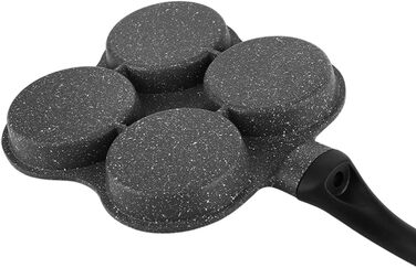 Haofy Egg Pan, 4-Hole Egg Burger Pan, Non-Stick Breakfast Omelette Pancake Pan for Electric Ceramic Stove, Not Available for Induction Cookers