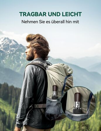 TECKNET Автоматичний парасолька, штормостійкий, легкий у використанні, чорний та червоний