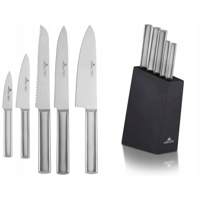 Набір ножів у підставці Gerlach Ambiente Silver, 5 предметів