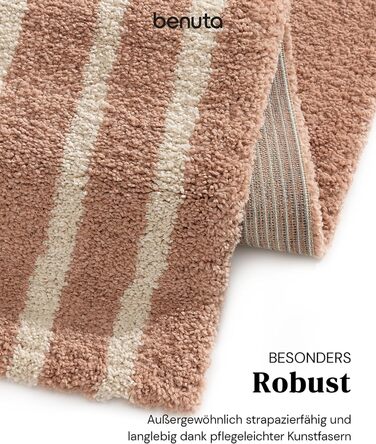 benuta Listening Kids Rug Gobi - Acrylic - Rectangular & in Style: Children's Motifs, Stripes, Scandi Living - Easy Care for Living Room, Bedroom, Blue, 160x230 cm 160 x 230 cm (Rectangular) Blue