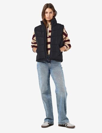 Жіночий короткий жилет Noisy May NMDALCON, XS, чорний/білий