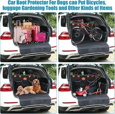 Автоматичний килимок для собак OneAmg у машину, 182x101 см (Чорний) - захист заднього сидіння, з віконцем, бічними панелями та ременями безпеки