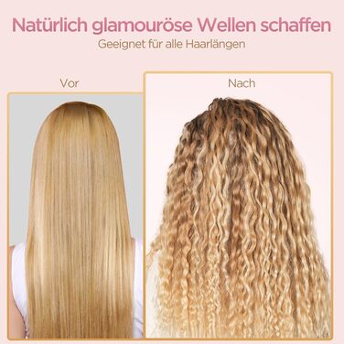 BESTOPE Lockenштаб 25 мм: мультитемпературний, для великих локонів, швидкий нагрів, прецизійне регулювання температури, з рукавичкою (рожеве золото)