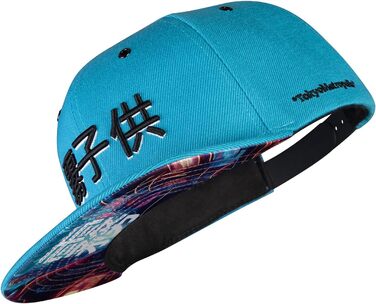 Кепка Nebelkind Snapback Cyberpunk з прямим козирком, унісекс, електрично-блакитний колір