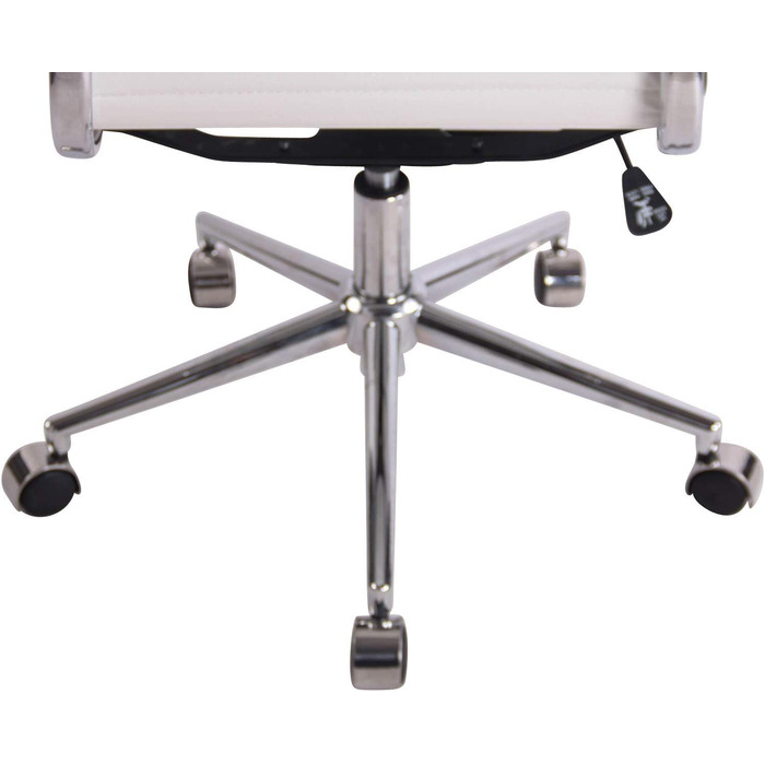 Офісне крісло Batley від CLP: регульована висота, хромоване шасі, штучна шкіра, білий колір