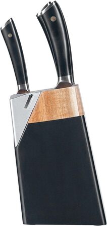 Набір кухонних ножів BEM Master Chef 6 шт. з підставкою: кухонний ніж, ніж для овочів, ніж для нарізки, універсальний ніж, ніж для хліба; шліфувальник, нержавіюча сталь