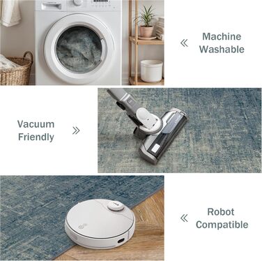 BEIMO Килим для вітальні, абстрактний дизайн, короткий ворс, 120x170 см, блакитний градієнт, для спальні, ванної, їдальні, коридору, антиковзаючі, легко миється