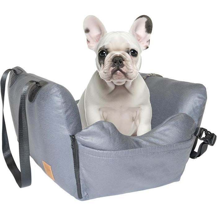 Автомобільний собачий сидіння для собак до 15 кг, чорний, знімний Airbag, миється, з технічної тканини