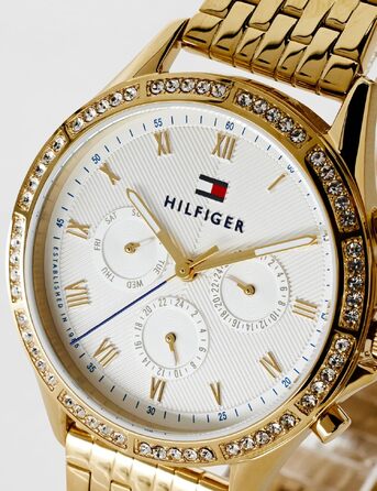 Жіночий кварцовий годинник Tommy Hilfiger з багатофункціональним циферблатом та сталевим браслетом (золотий/сріблястий)