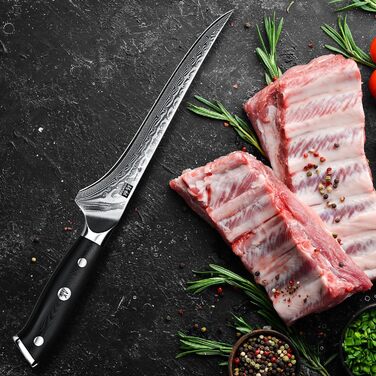 Ніж кухарський SHAN ZU 67 шарів Дамаск, PRO Series з ручкою G10, ніж для філетування