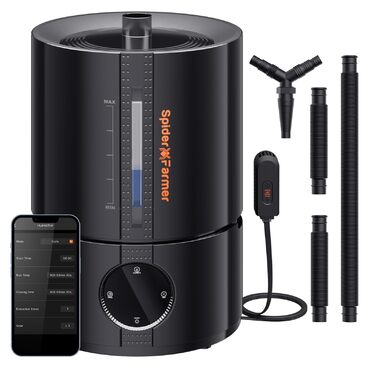 Увлажнитель воздуха Spider Farmer 450 мл/год для растений, палатки Grow, спальни, с гигрометром, автоматическое отключение, черный, 5л, верхнє заповнення