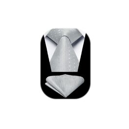 Краватка та нагрудний платок Enlision для чоловіків: сірий клітинчастий комплект для весілля, офіційного стилю та бізнесу