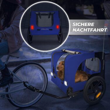 Фаркоп для собак на велосипед, причіп для собак, з прапорцем та ременем, складаний та легкий у зберіганні, кольори: червоний, пісочний, м'ятно-зелений, фіолетово-блакитний, військово-блакитний, військово-зелений (фіолетово-блакитний)