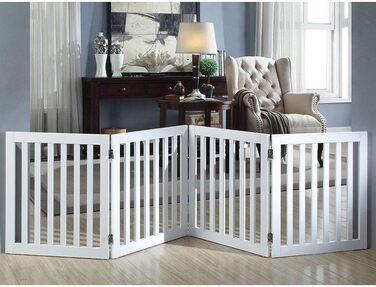 Захисний бар'єр для собак Unipaws: дерев'яне, розкладне, без свердління, 4 елементи, 61 см, 204x61 см