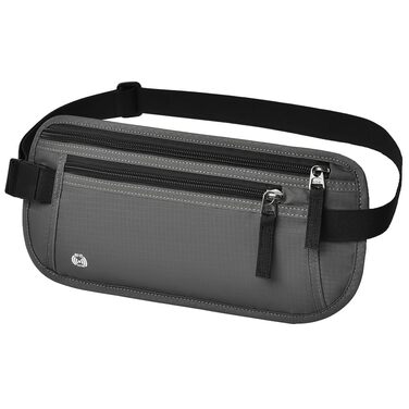 Чоловіча/Жіноча поясна сумка DiULi, чорна/темно-сіра, для подорожей, спорту та активного відпочинку