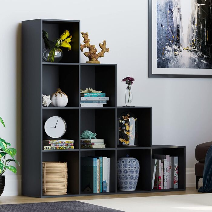 Стелаж Vida Designs Durham 10 кубів, чорний, для книг і зберігання, органайзер у вітальню