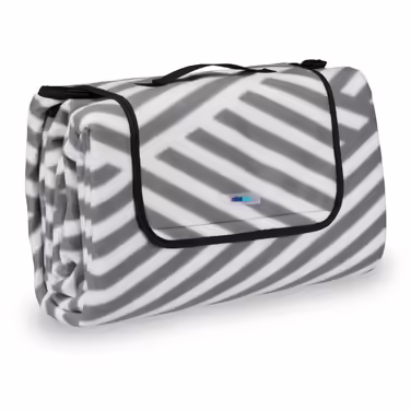 Relaxdays Striped Gray and White Picnic Blanket