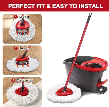 12-Pack Replacement Mops for O-Cedar Easy Wring Spin Mop, Microfiber Spin Mop Replacement Heads, Easy Mop Replacement for Cleaning