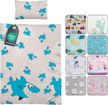 Комплект постільної білизни BaSaTex для дітей (100x135 см + 40x60 см) | 100% поліестер мікрофібра | З блискавкою | Дизайн 