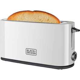 Тостер Black+Decker BXTO1001E, 1000 Вт, 7 рівнів підсмажування, підйом тостів, білий
