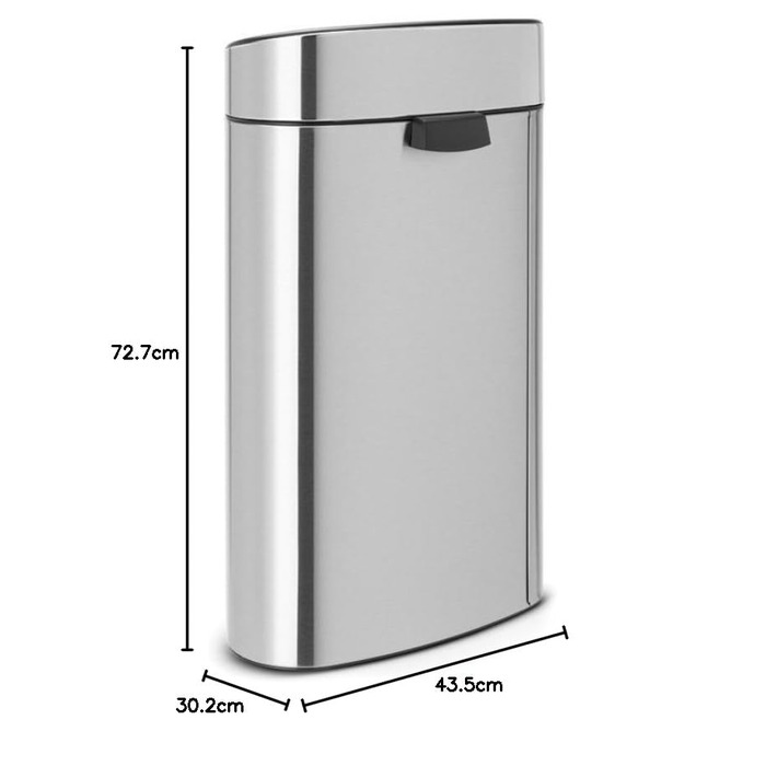 Відро Brabantia Touch Bin New з нержавіючої сталі, 40 л, матове, 32.8 x 48.3 см