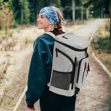 Терморюкзак TUGUAN 30L для пікніка, кемпінгу та пляжу (сірий)